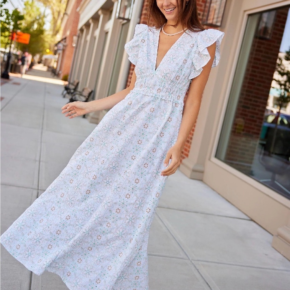 Sail to Sable White Floral Maxi Dress